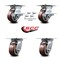 Service Caster 4 Inch Polyurethane Caster Set with Roller Bearing 4 Swivel Lock and 2 Brake SCC SCC-35S420-PPUR-SLB-BSL-2-BSL-2 - alternate 2